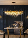 1200MM Long Golden Waterdrop Crystal Chandelier Ceiling Lights Hanging - Warm White - Ashish Electrical India