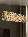 950x300MM Crystal Design Glass Gold Modern LED Chandelier Light - Warm White - Ashish Electrical India