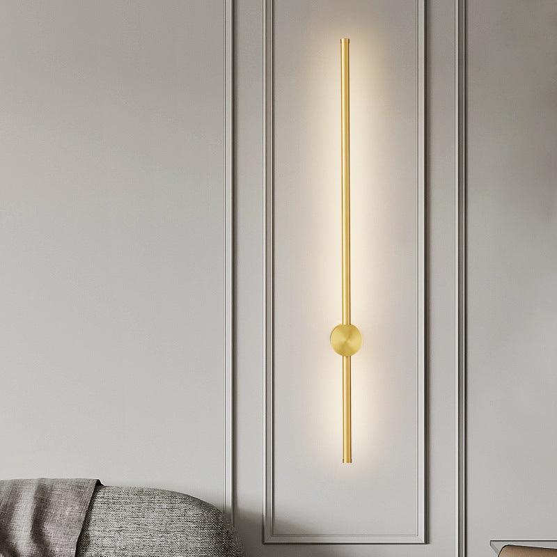 LED 12W Brass Hanging Light Fixture Modern Minimalist Long Line