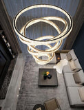 8 LIGHTS 8 RINGS Crystal LED CHANDELIER HANGING LAMP - WARM WHITE - Ashish Electrical India