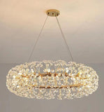Crystal Design Glass Modern LED Chandelier 600 MM Ring - Warm White - Ashish Electrical India