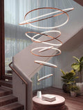 9 LIGHTS 9 RINGS ROSE GOLD BODY LED CHANDELIER HANGING LAMP - WARM WHITE - Ashish Electrical India