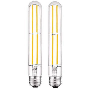 8W T185 Tubular Bulb, LED Filament Bulbs, 7.5" Length, Warm White 3500K, E26/27 Base 360 Degree Beam Angle - Pack of 2 - Bulb