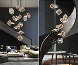 15 -LIGHT LED CRYSTAL DOUBLE HEIGHT STAIR CHANDELIER - WARM WHITE - Chandelier