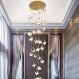 22-LIGHT LED Butterfly  DOUBLE HEIGHT STAIR CHANDELIER - WARM WHITE - Chandelier