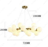 25 Light Gold Frosted Glass Chandelier Ceiling Lights Hanging - Warm White - Chandelier