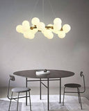 25 Light Gold Frosted Glass Chandelier Ceiling Lights Hanging - Warm White - Chandelier