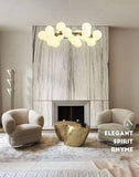 25 Light Gold Frosted Glass Chandelier Ceiling Lights Hanging - Warm White - Chandelier
