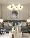 25 Light Gold Frosted Glass Chandelier Ceiling Lights Hanging - Warm White - Chandelier