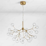 27 Lights Ball Firefly Gold Chandelier Amber Glass Led Ceiling Light Hanging Lamp - Warm White - Chandelier