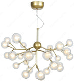 27 Lights Ball Firefly Gold Chandelier Amber Glass Led Ceiling Light Hanging Lamp - Warm White - Chandelier