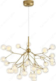 27 Lights Ball Firefly Gold Chandelier Amber Glass Led Ceiling Light Hanging Lamp - Warm White - Chandelier