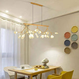 27 Lights Sputnik Firefly Gold Chandelier Metal and Amber Glass Led Pendant Lighting - Warm White - Chandelier