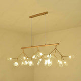 27 Lights Sputnik Firefly Gold Chandelier Metal and Amber Glass Led Pendant Lighting - Warm White - Chandelier