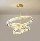 3 Rings Crystal LED Chandelier Hanging Suspension Lamp - Warm White - Chandelier