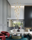 31-Light Led Crystal Double Height Stair Chandelier - Warm White - Chandelier