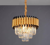 400MM Gold Black K9 Crystal Pendant Chandelier Ceiling Pendant Lamp Foyer Lights Lamps Modern Hanging - Warm White - Chandelier
