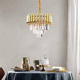 400MM Gold Tube Stainless Steel K9 Crystal Pendant Chandelier Ceiling Pendant Lamp Foyer Lights Lamps Modern Hanging - Warm White - Chandelier