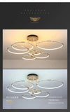 6 Light Gold Body Modern LED Ring Chandelier for Dining Living Room Office Lamp - Warm White - Chandelier