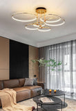 6 Light Gold Body Modern LED Ring Chandelier for Dining Living Room Office Lamp - Warm White - Chandelier