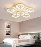 6 Light Round Crystal White Body LED Chandelier Ring for Dining Living Room Office Lamp - Warm White - Chandelier