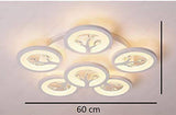 6 Light Round Crystal White Body LED Chandelier Ring for Dining Living Room Office Lamp - Warm White - Chandelier