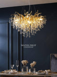 600 MM GOLD METAL Water Drop  LED CHANDELIER MM RING HANGING SUSPENSION LAMP - WARM WHITE - Chandelier