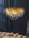 600 MM GOLD METAL Water Drop  LED CHANDELIER MM RING HANGING SUSPENSION LAMP - WARM WHITE - Chandelier