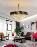 750MM Gold Black Tube Stainless Steel K9 Crystal Pendant Chandelier Ceiling Lights Hanging - Warm White - Chandelier