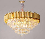750MM Gold Tube K9 Crystal Pendant Chandelier Hanging Light - Warm White - Chandelier