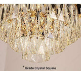 C1016 300MM Gold Black Tube Stainless Steel K9 Crystal Pendant Chandelier Ceiling Pendant Lamp - Warm White - Chandelier