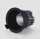 12W Led COB Trimless Round Black Downlight Ceiling Light for Modern Architectural Homes and Offices (Pack of 2) - 4000K Natural White - Commercial Lighting