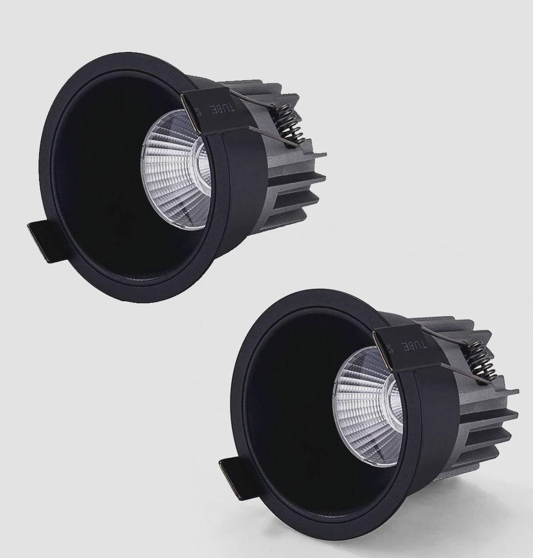 12W Led COB Trimless Round Black Downlight Ceiling Light for