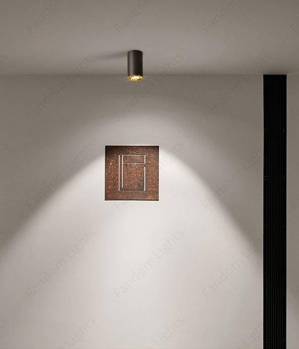 6W LED Indoor Outdoor Ceiling Lamp Round Drum Cylinder Black