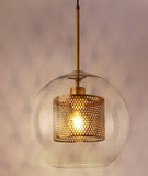 LED Round Gold Transparent Clear Glass Pendant Lamp Ceiling Light - Warm White - Pendant Lamp