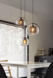 LED Round Gold Transparent Clear Glass Pendant Lamp Ceiling Light - Warm White - Pendant Lamp