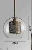 LED Round Gold Transparent Clear Glass Pendant Lamp Ceiling Light - Warm White - Pendant Lamp