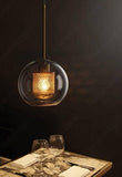 LED Round Gold Transparent Clear Glass Pendant Lamp Ceiling Light - Warm White - Pendant Lamp