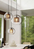 LED Round Gold Transparent Clear Glass Pendant Lamp Ceiling Light - Warm White - Pendant Lamp