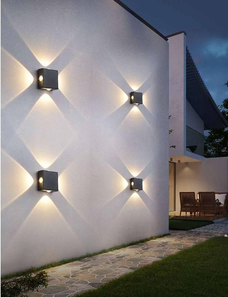 16 LED Outdoor Wall UP Down Left Cube Light (Warm | Electrical India