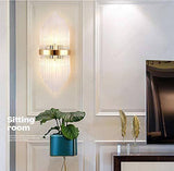 24W Model 4 Led Crystal Modern Gold Metal Wall Light for Drawing Room - Warm White - Wall Light