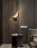 Led Bird Modern Gold Black Metal Wall Light for Drawing Room - Warm White - Wall Light