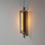 LED Amber Glass Gold Wall Light Living Dining Light