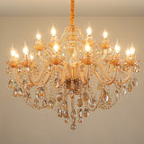 15 Light Amber Glass Italian Chandelier Ceiling Lights Hanging - Warm White