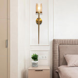 Gold Glass Wall Light Modern Copper Metal Bedroom Living Room Wall Light - Gold Warm White