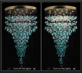 Meteoroid Chandelier Double Height - Emerald Green Color