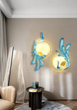 Peacock Wall Lamp Art LED Creative Wall Lamp Bedroom Bedside Lamp - Warm White Set Of 2