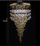 Meteoroid Chandelier Double Height - Amber Color