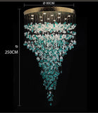 Meteoroid Chandelier Double Height - Emerald Green Color