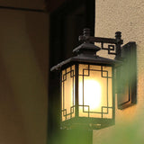 Outdoor Wall Light Fixture Brown Wall Lights with Frost Glass Shade - Warm White - Ashish Electrical India
